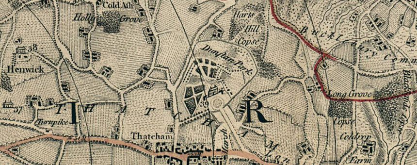 A Map of the Country ten miles round Newbury in Berkshire: with a plan of the Town of Newbury and of Speenhamland. CC BY Biblioteca Virtual der Patrimonio Bibliografico