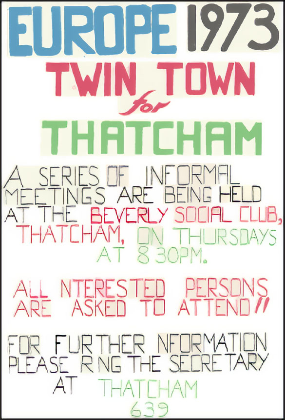 A twin town for Thatcham poster. Courtesy of Peter Routledge.